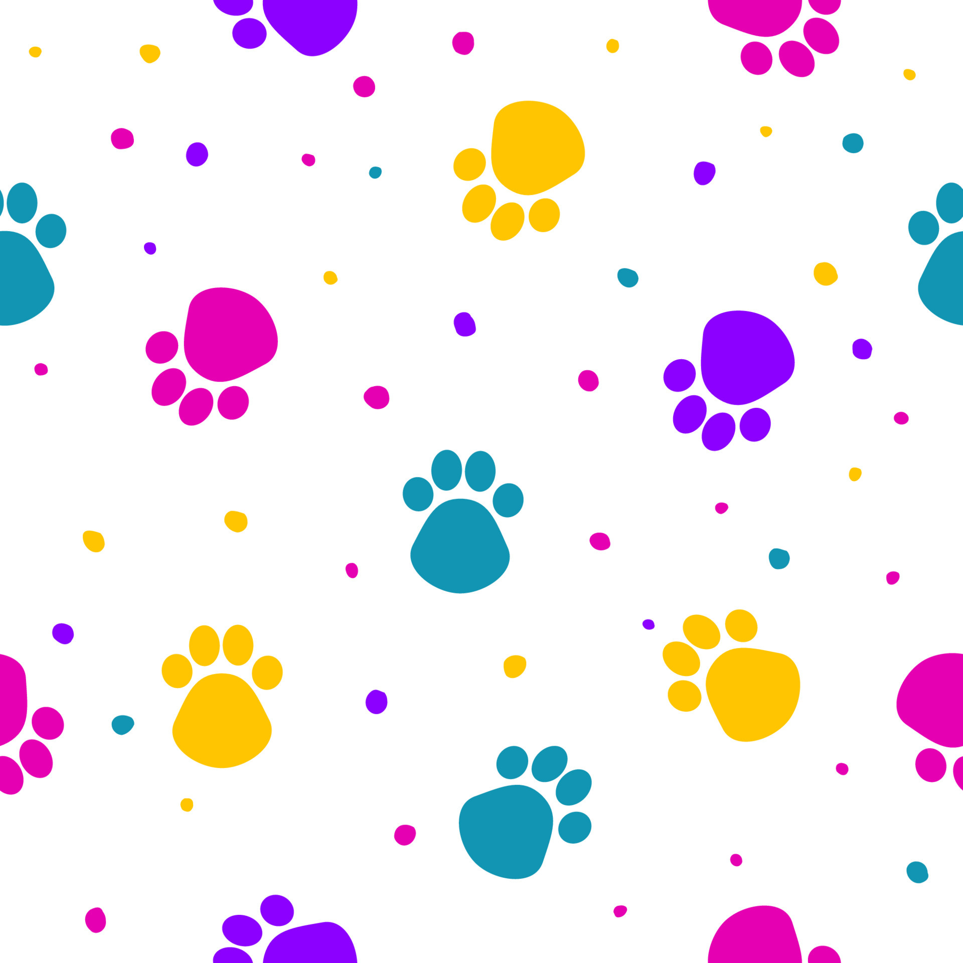 Dog paw wrapping paper seamless pattern. Swatch for veterinary clinic  poster, party wallpaper, holiday textile print ,kids party card, pet shop  sale advertising, woman dress print. 6876169 Vector Art at Vecteezy