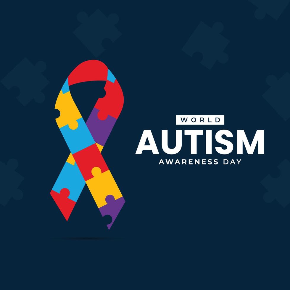 ilustración plana del día mundial de la conciencia del autismo vector