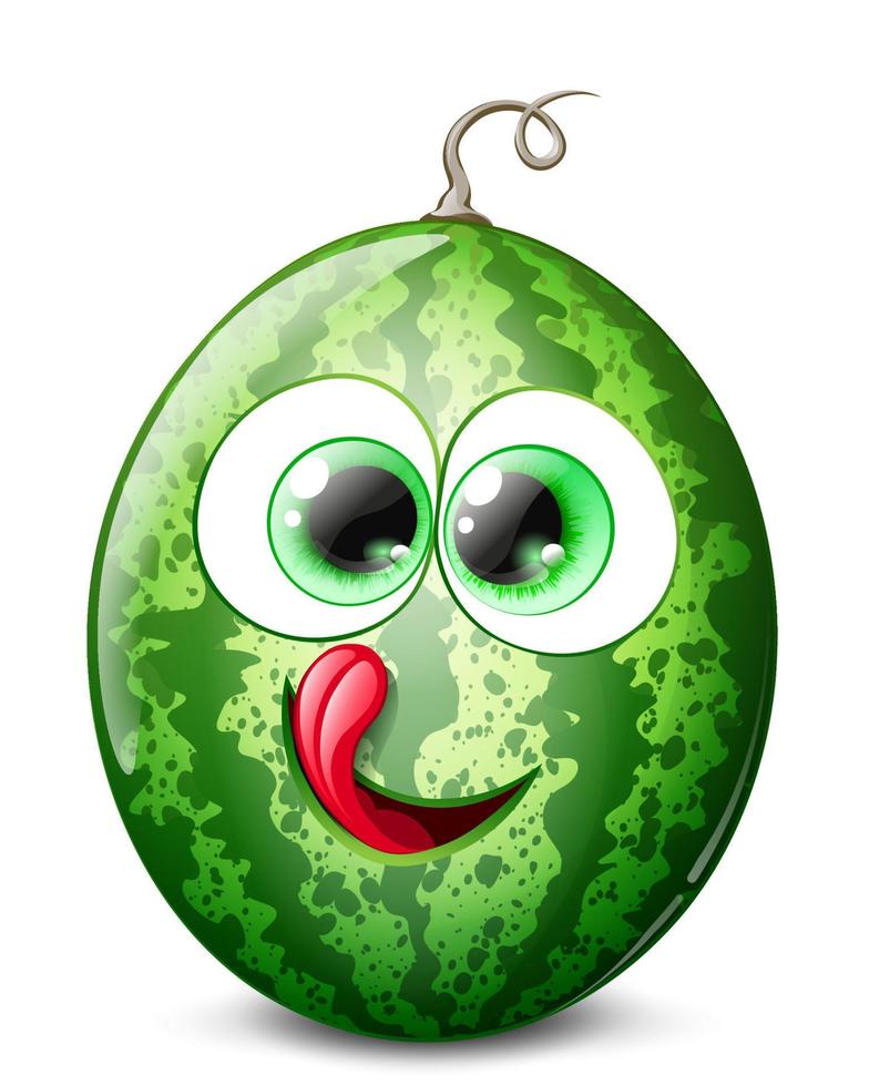 Watermelon funny cartoon character with tongue out 6876255 Vector Art at  Vecteezy
