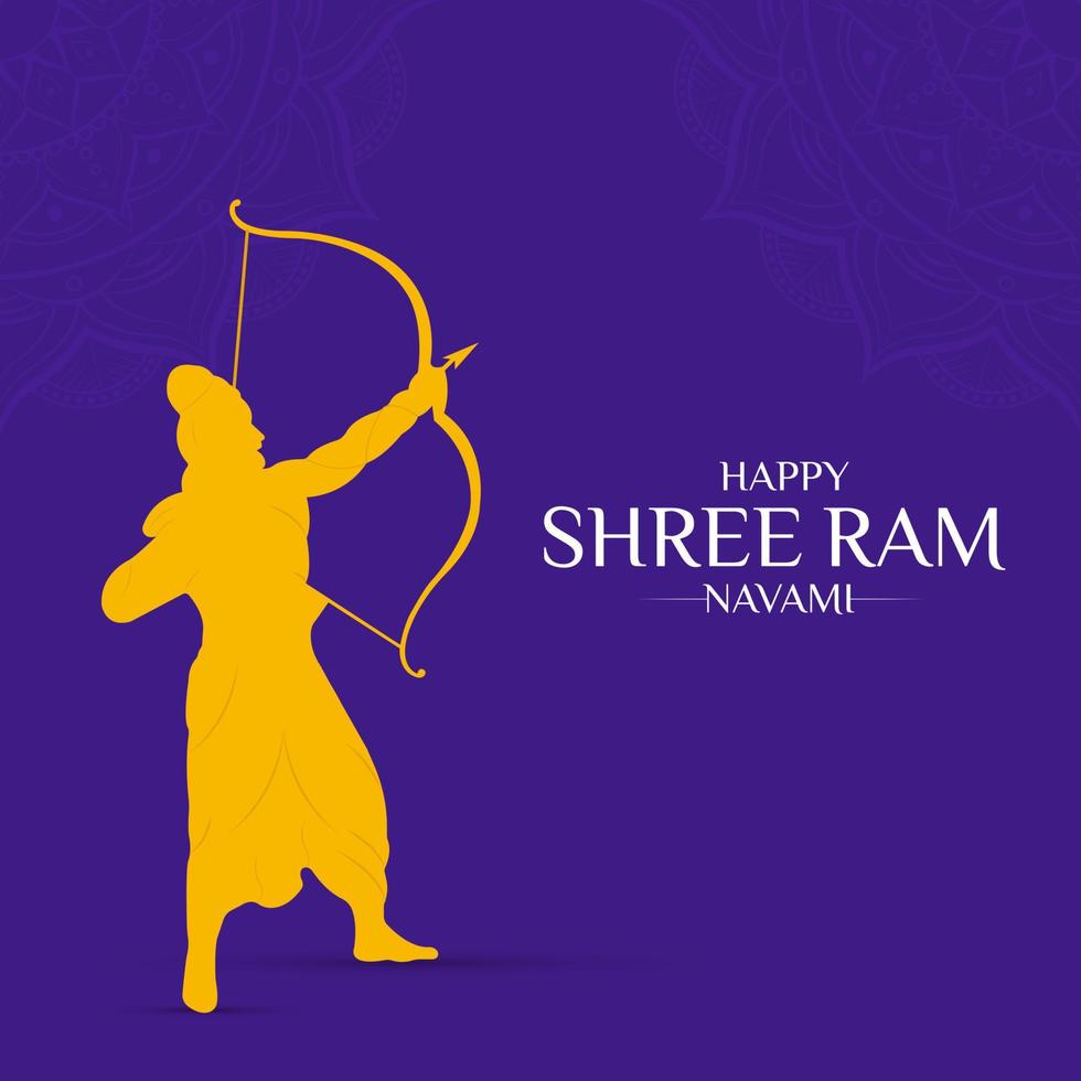 feliz publicación en las redes sociales del festival ram navami de la india vector