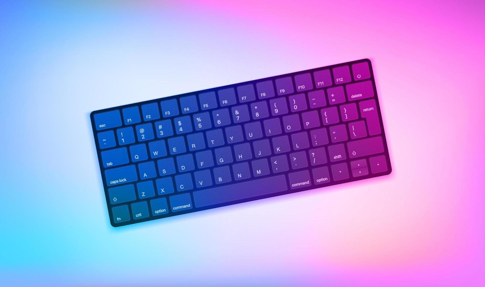 teclado. Ilustración de vector 3d con efecto holográfico