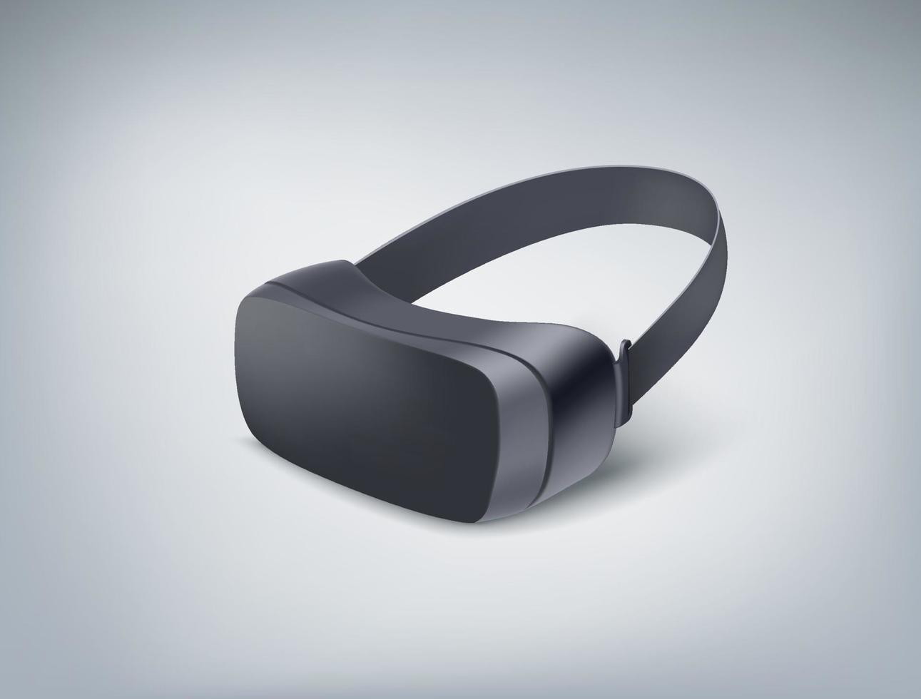 Black VR glasses realistic vector illustration