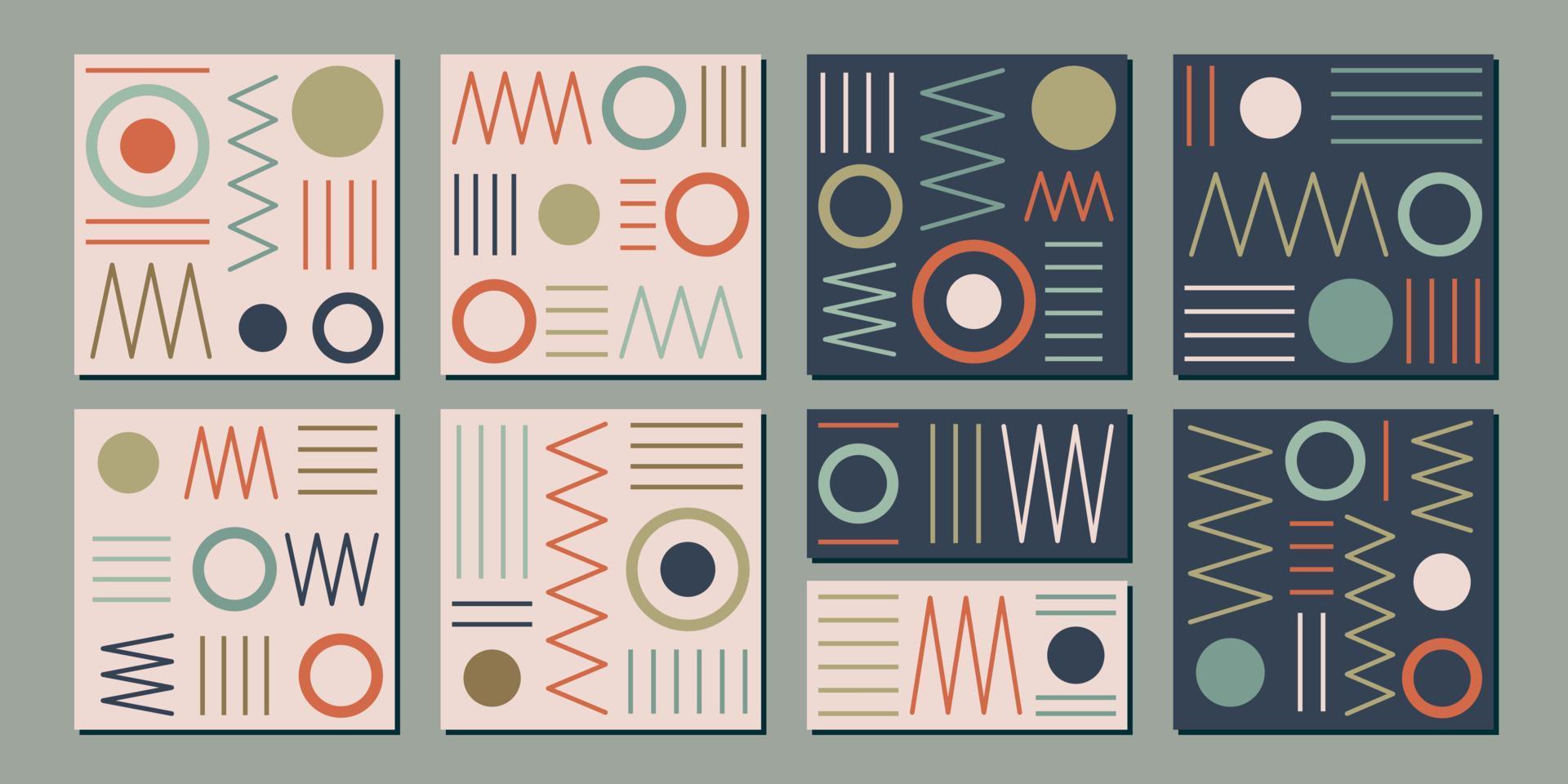 Minimalist art set with light and pleasant colors. vector