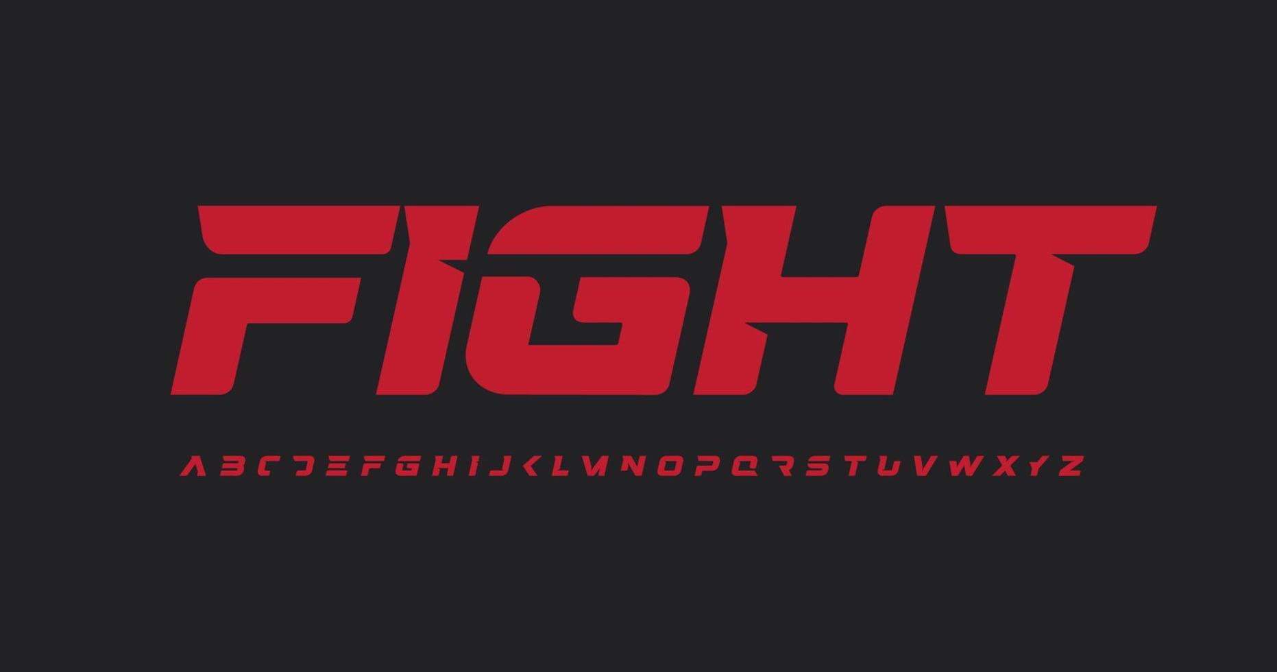 Fight font battle alphabet strike letters. Modern logo typography. Minimal dynamic typographic design. Sport letter set for power logo, headline, monogram, and branding type. Isolated vector typeset.