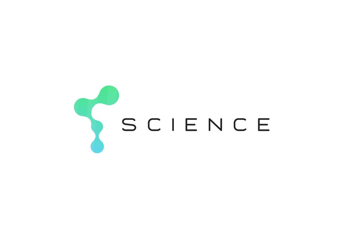 logotipo de ciencia abstracta, forma de puntos conectados, plantilla de logotipo para química, medicina, biolaboratorio. tecnología e investigación innovación vector símbolo aislado.