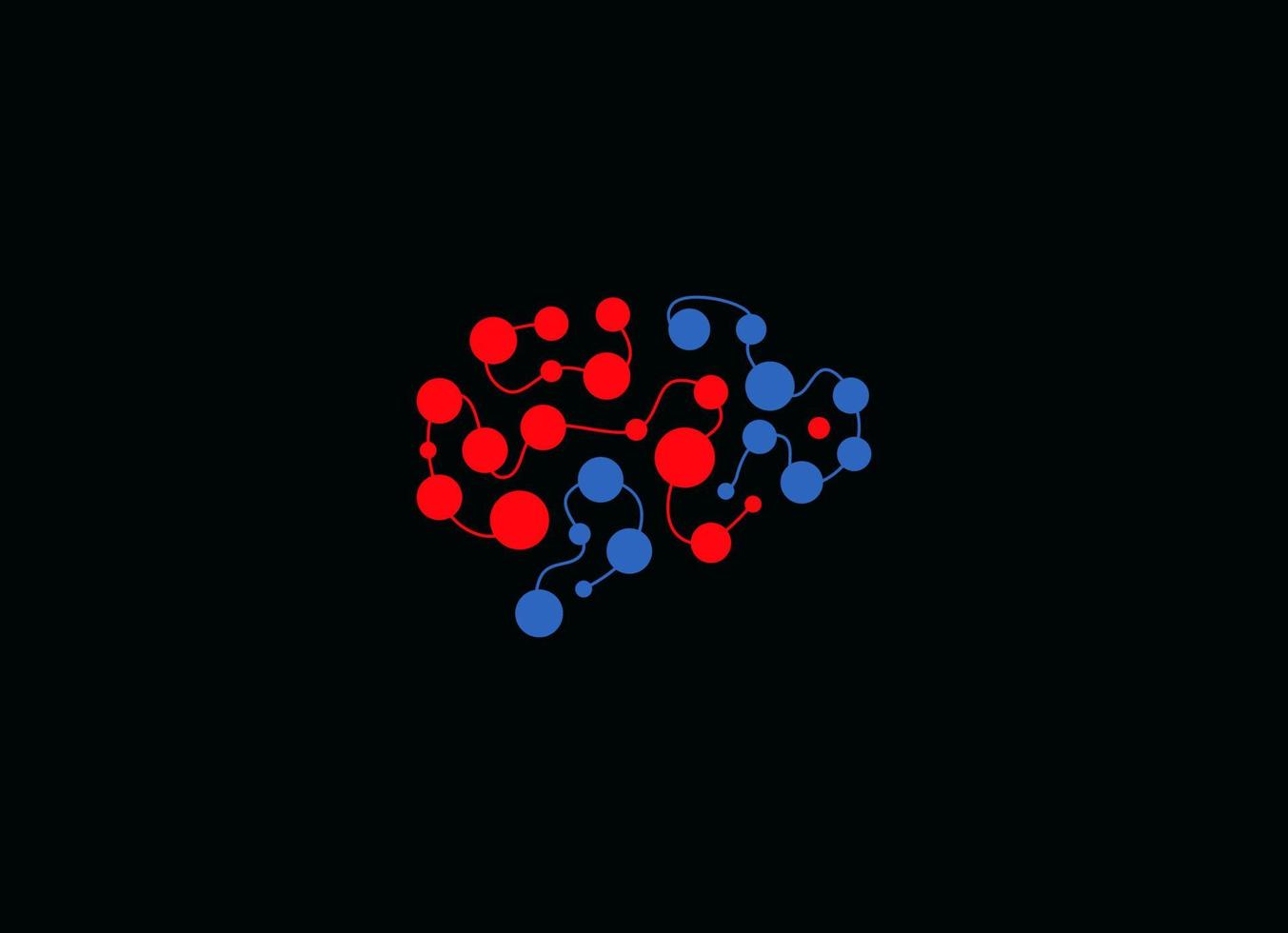 Brain disease logo, affected areas icon, stress and head pain sign. Symbol for neurology and mental health research. Isolated vector logotype template.