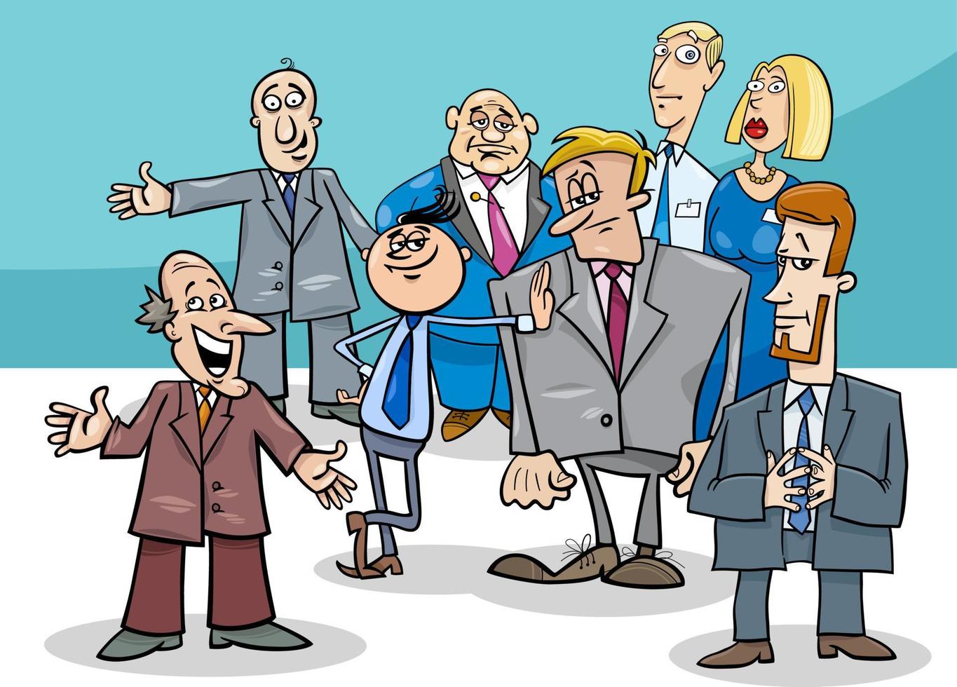 cartoon businessmen and managers characters group vector