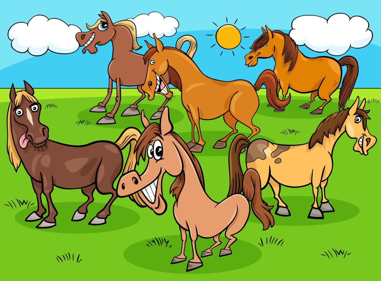 grupo de animales de granja de caballos de dibujos animados divertidos 6876406 Vector en Vecteezy grupo de animales de granja de caballos de dibujos animados divertidos 6876406 Vector en Vecteezy