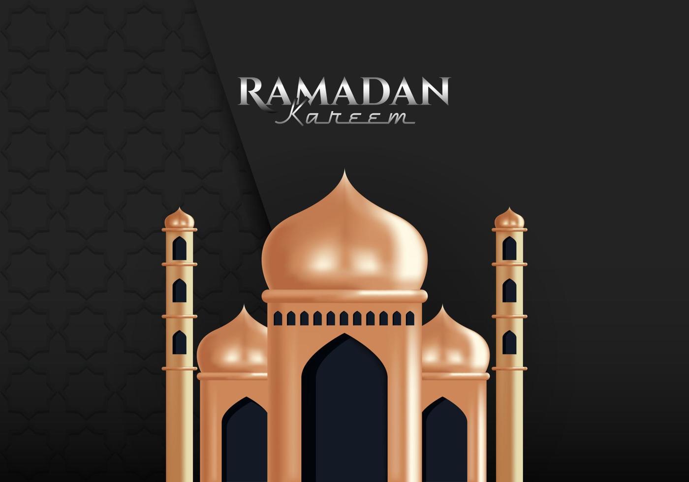 illustration of the 3d golden mosque vector. Islamic background patterns vector