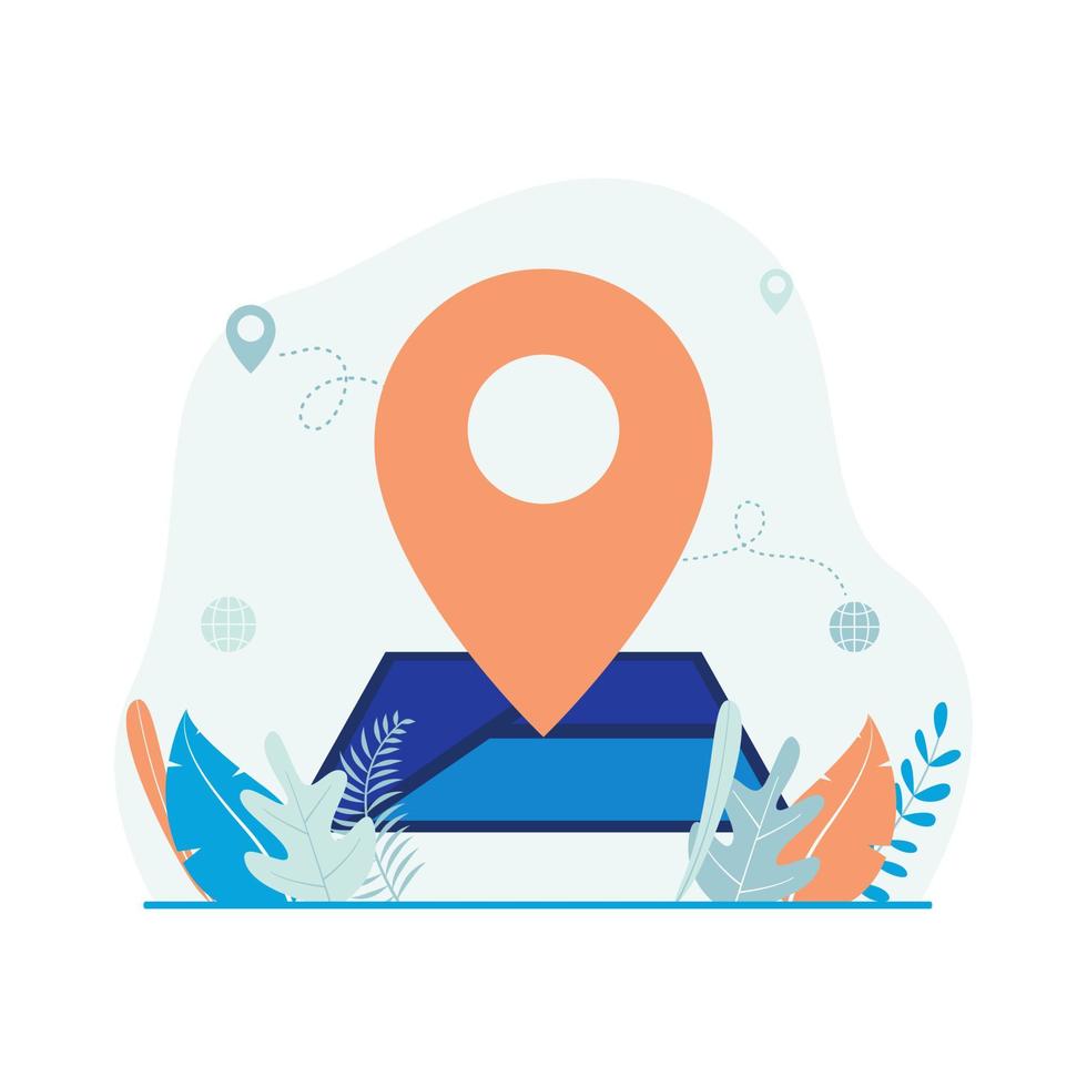 Navigation map vector illustration. Map pin location icon. Flat design suitable for many purposes.