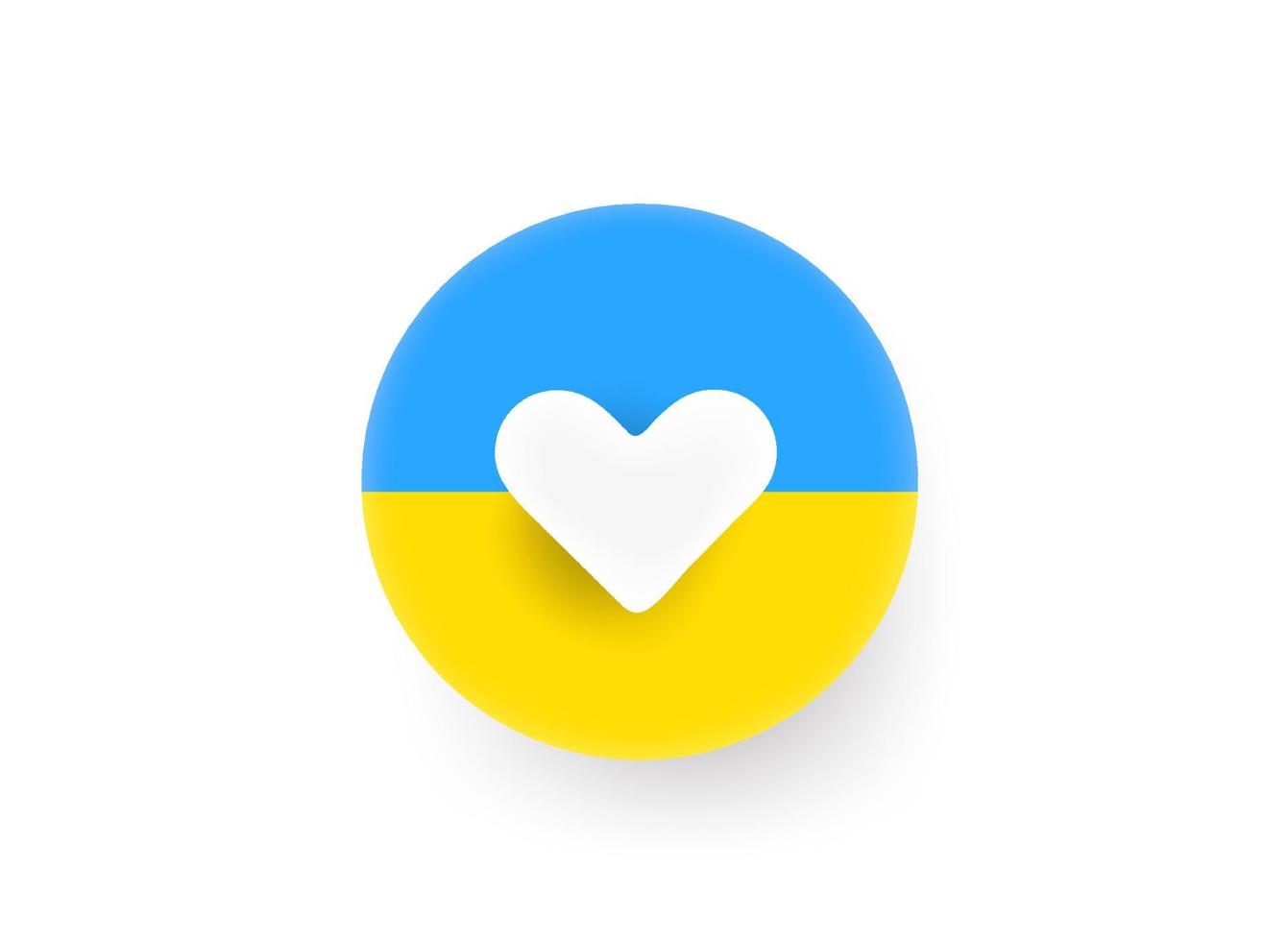 Heart with Ukraine flag colour. Support Ukraine concept. vector illustration isolated on white