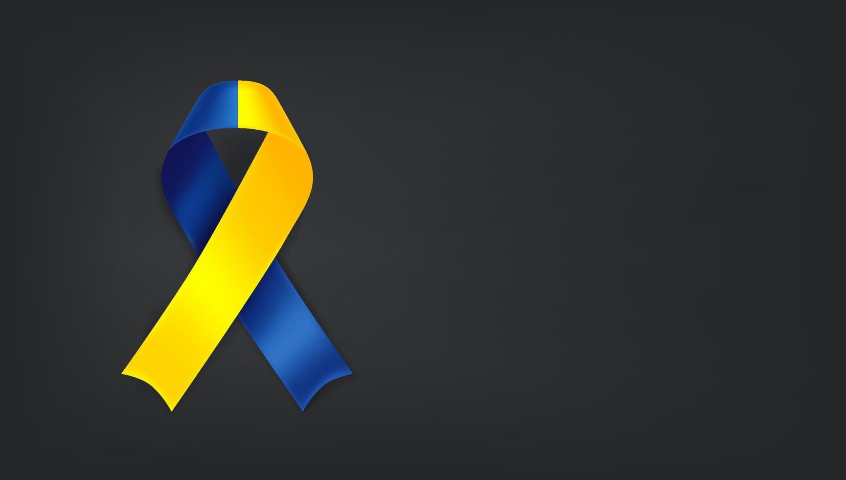 Ribbon with Ukraine flag color. Vector banner with copy space