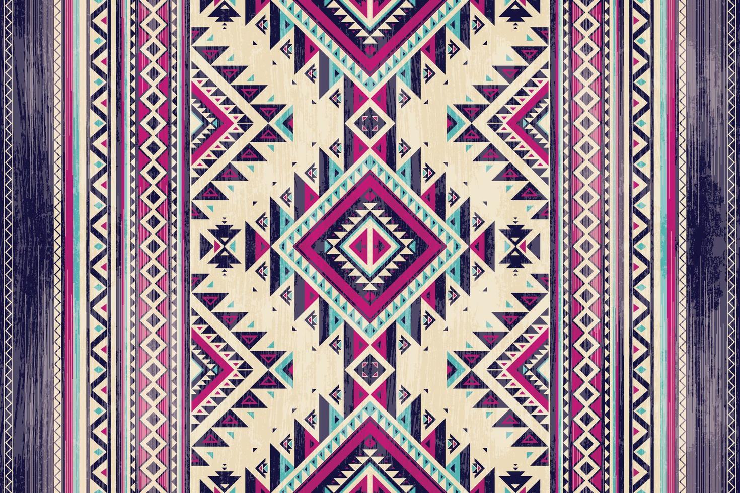 Native american indian ornament pattern geometric ethnic textile texture tribal aztec pattern navajo mexican fabric seamless Vector decoration fashion