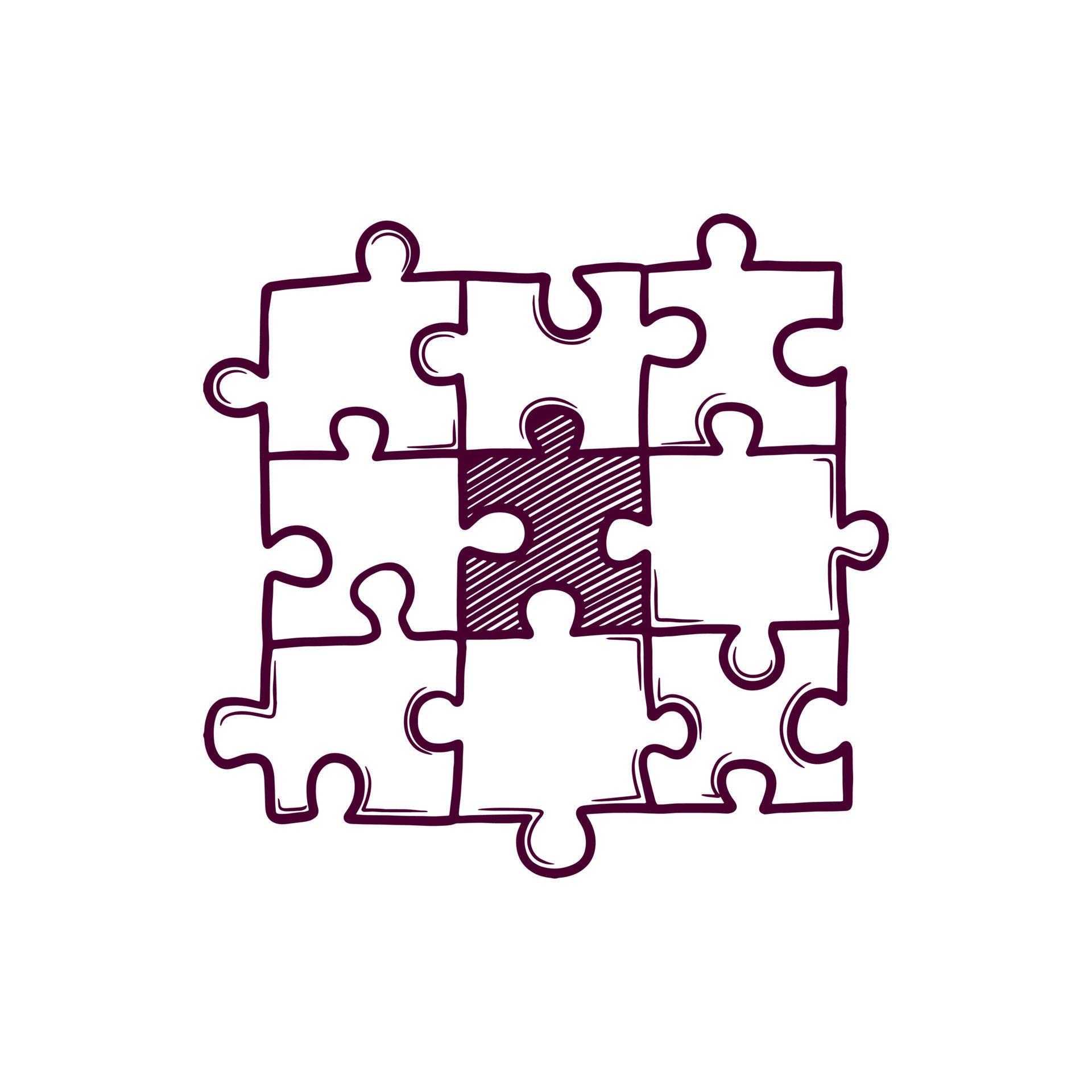 jigsaw puzzle hand drawn doodle illustration 6876581 Vector Art at Vecteezy