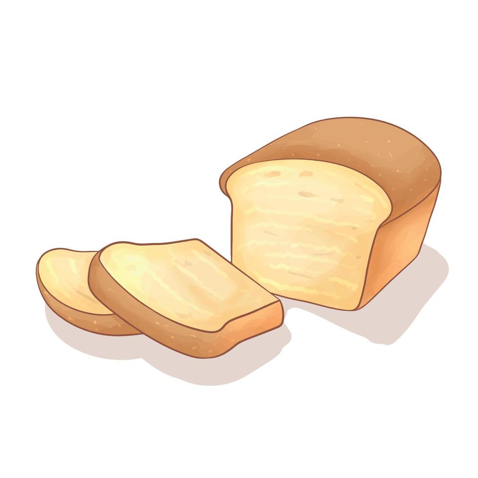 cute hand drawn bread illustration vector