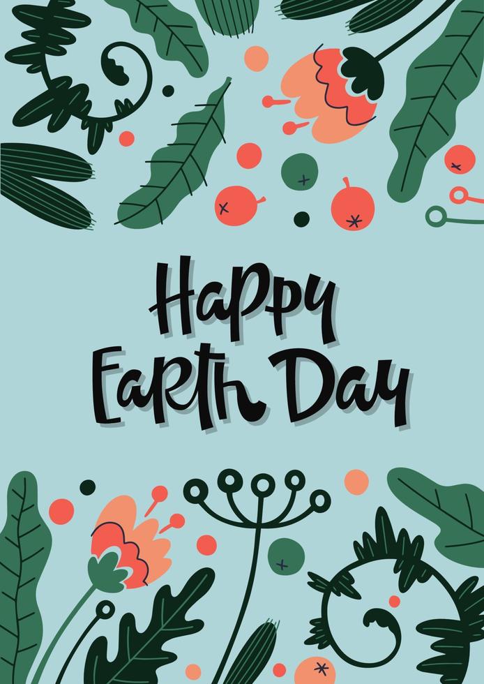 Banner with Happy Earth Day text and foliage 6876715 Vector Art at Vecteezy