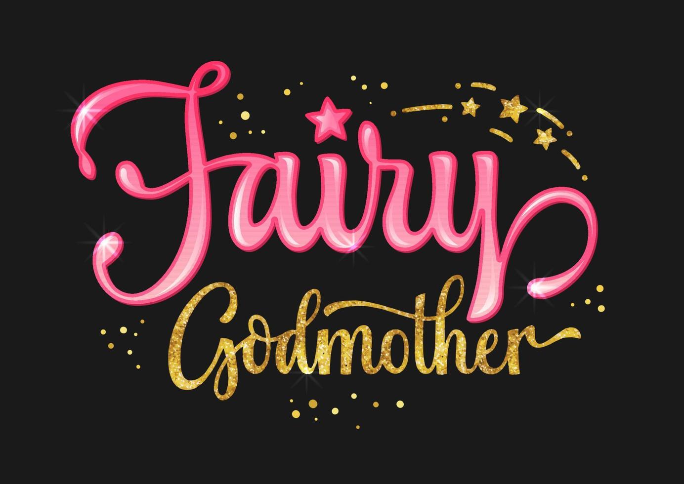 Postcard with quote Fairy Godmother vector