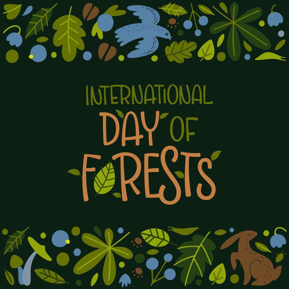 Poster with International Forests Day vector