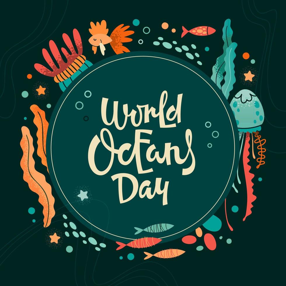 Banner for World Oceans Day vector