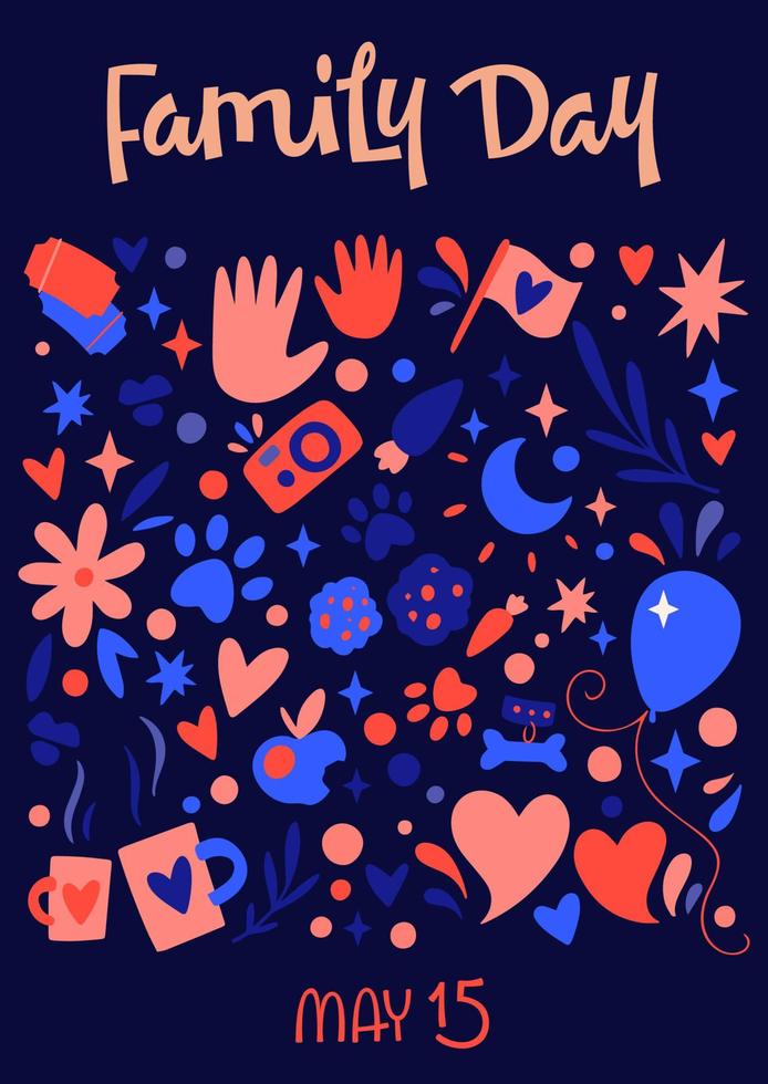Dark postcard for Family Day vector