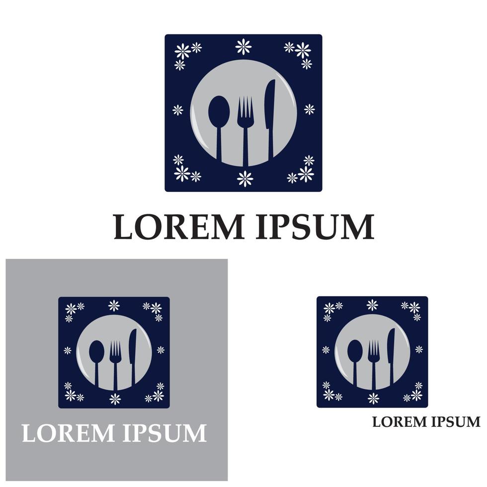 fork and spoon restaurant logo vector template