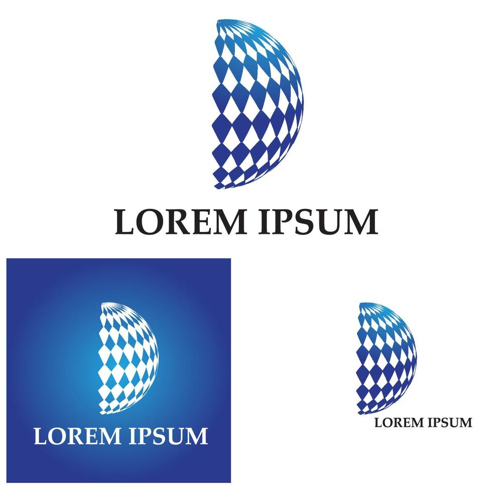 3D digital globe logo design. icon vector illustration. This logo is suitable for global company  world technologies and media and publicity agencies
