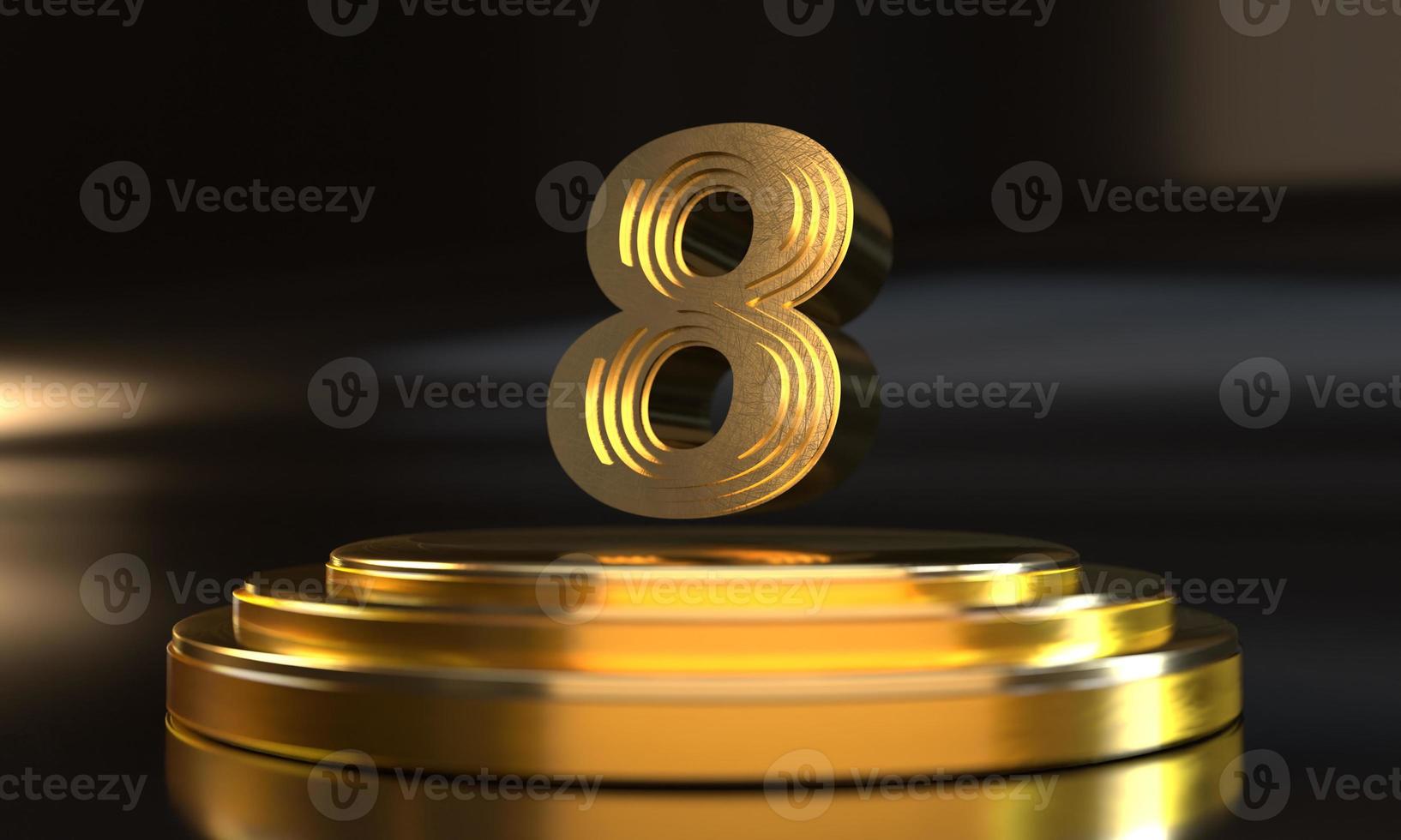 Numbers above golden triple pedestal photo