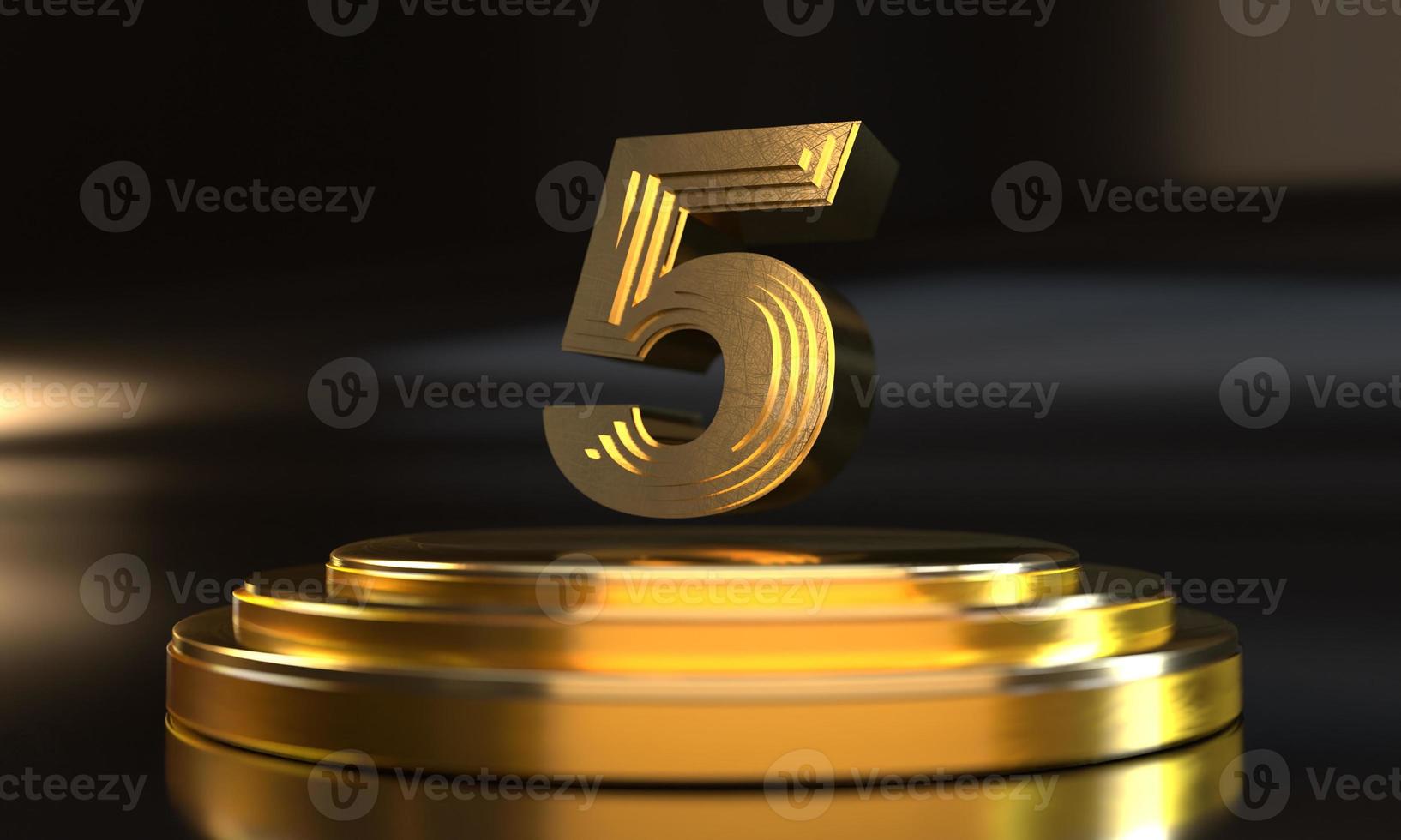 Numbers above golden triple pedestal photo