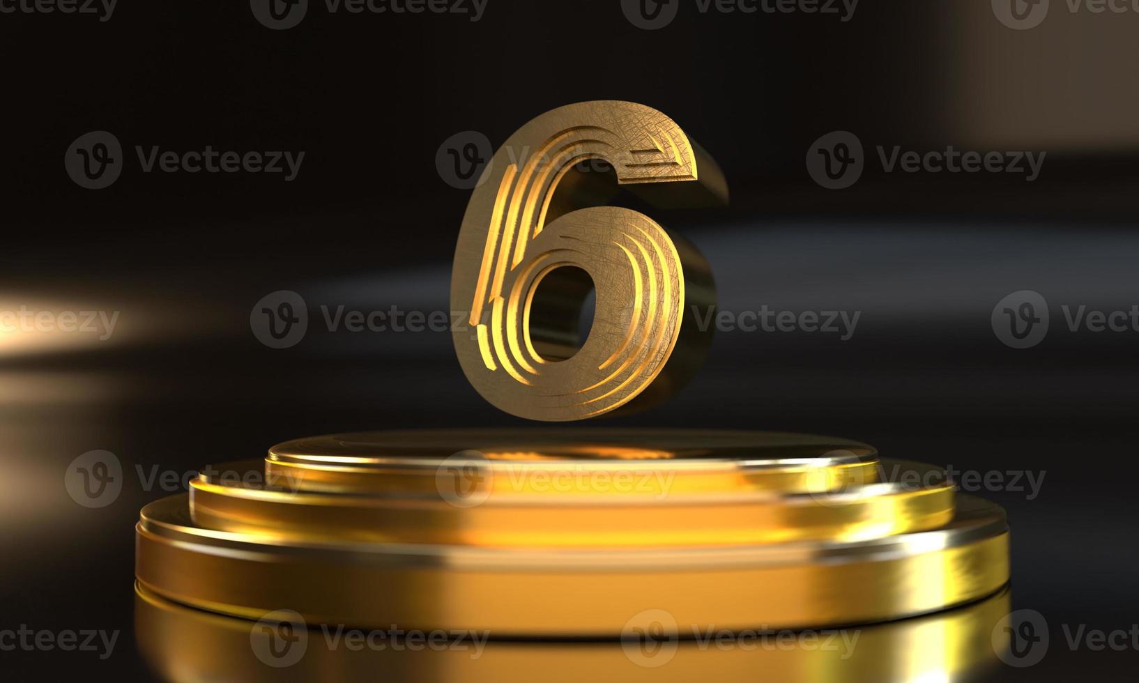 Numbers above golden triple pedestal photo