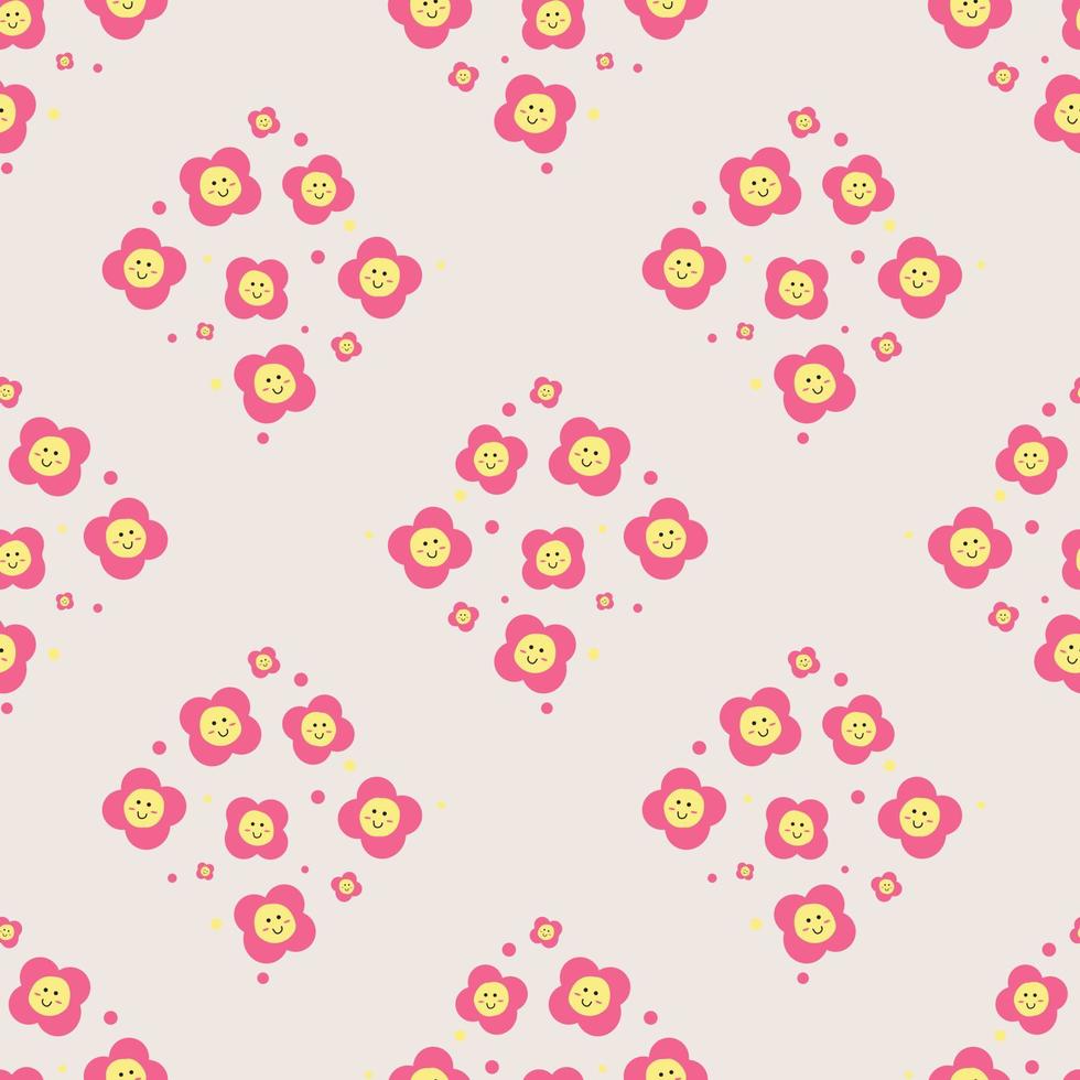 cute pink flower seamless for fabric pattern or digital paper vector