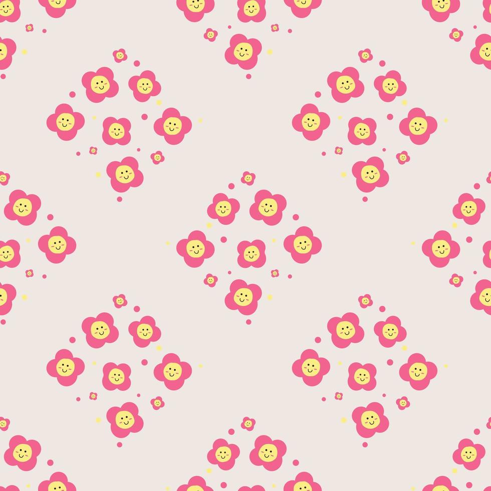 cute pink flower seamless for fabric pattern or digital paper vector