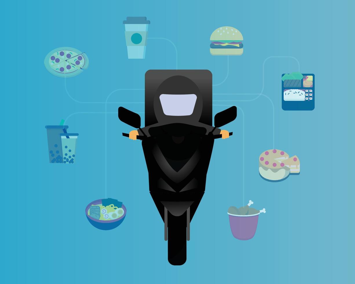 Food delivery by rider vector