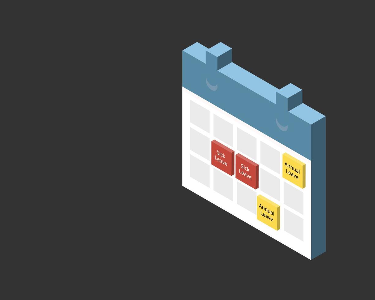 leave report which is the summary of employee who request leave or day off vector