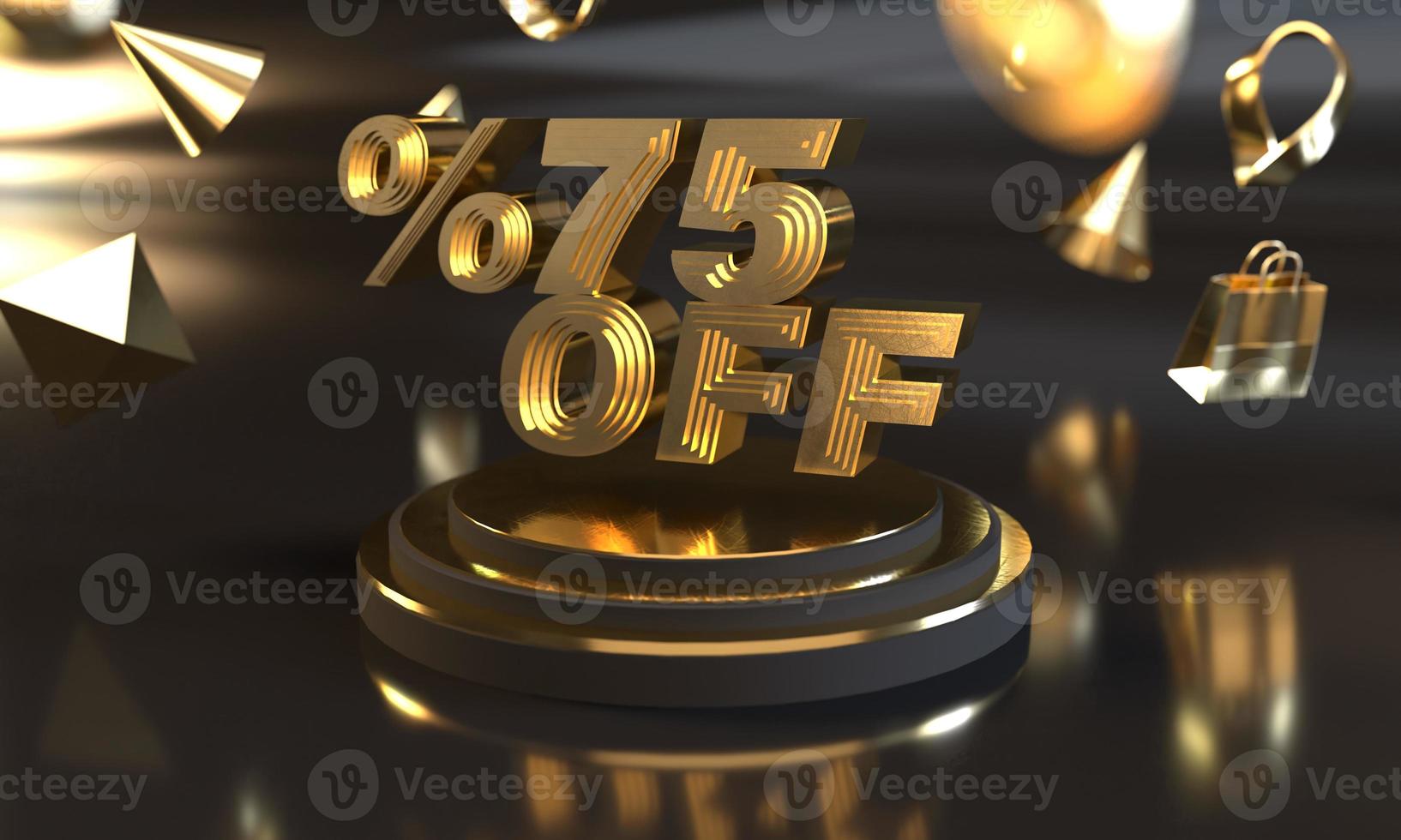 Percent 75 off sale discount banner template design photo