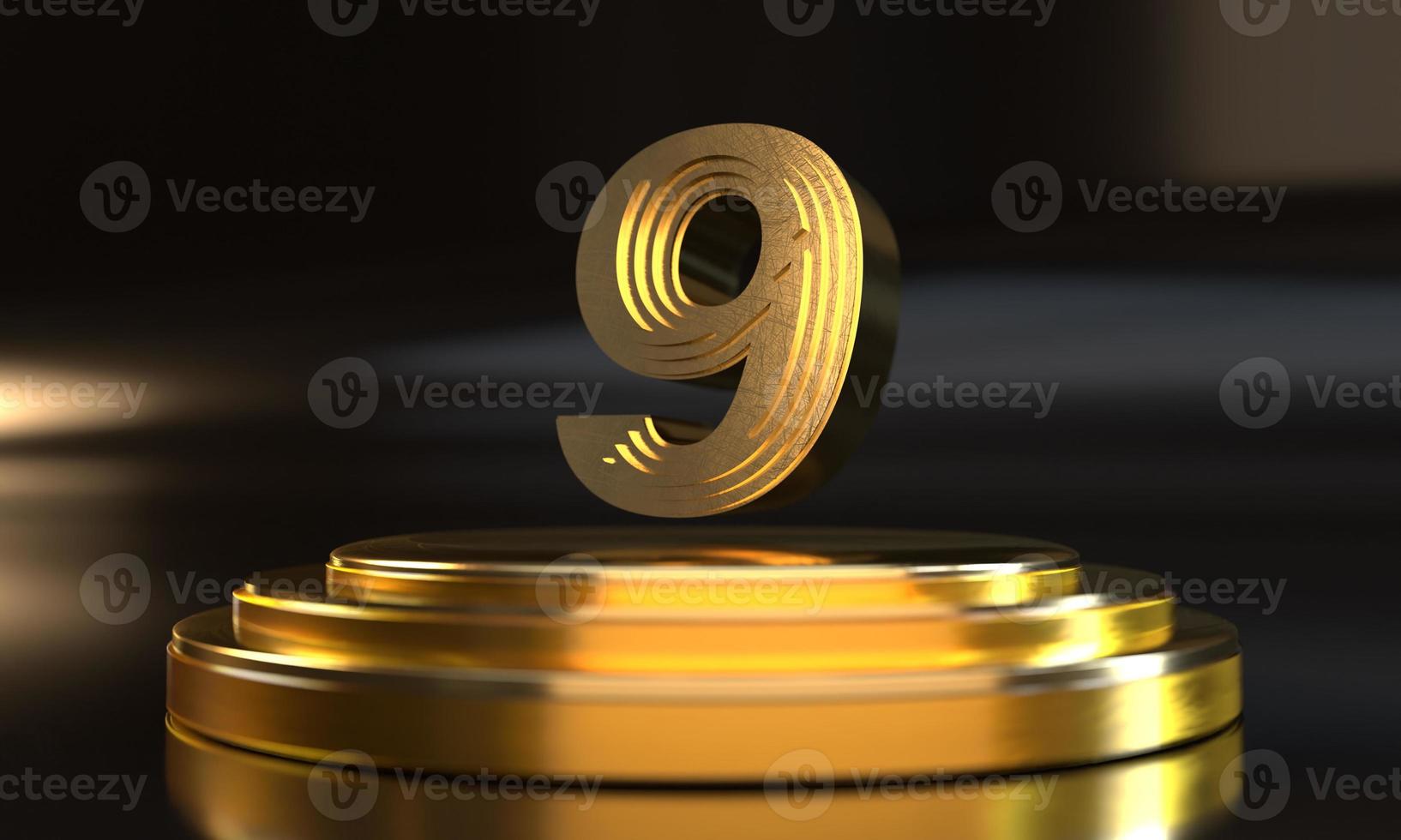 Numbers above golden triple pedestal photo