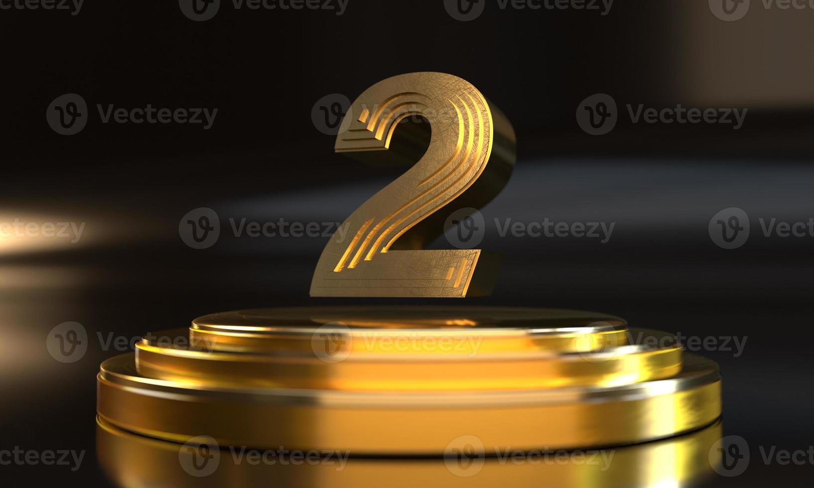 Numbers above golden triple pedestal photo