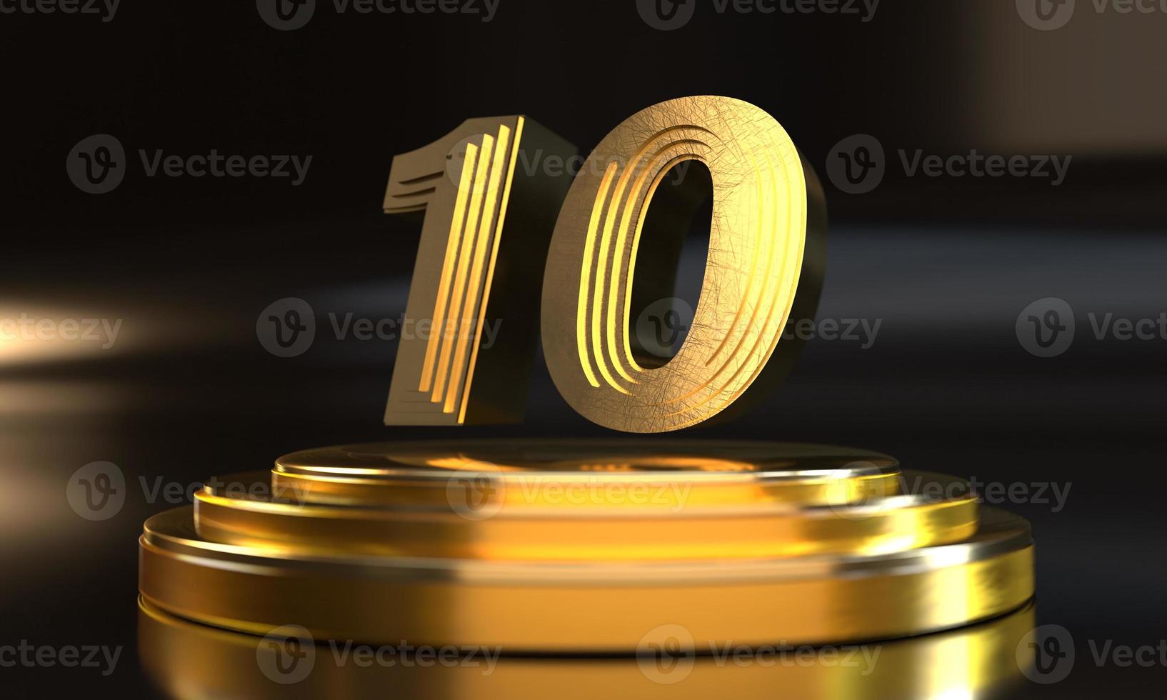 Numbers above golden triple pedestal photo