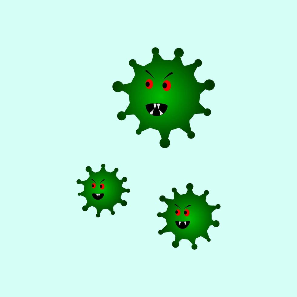 diseño de vector de ilustración de virus corona verde