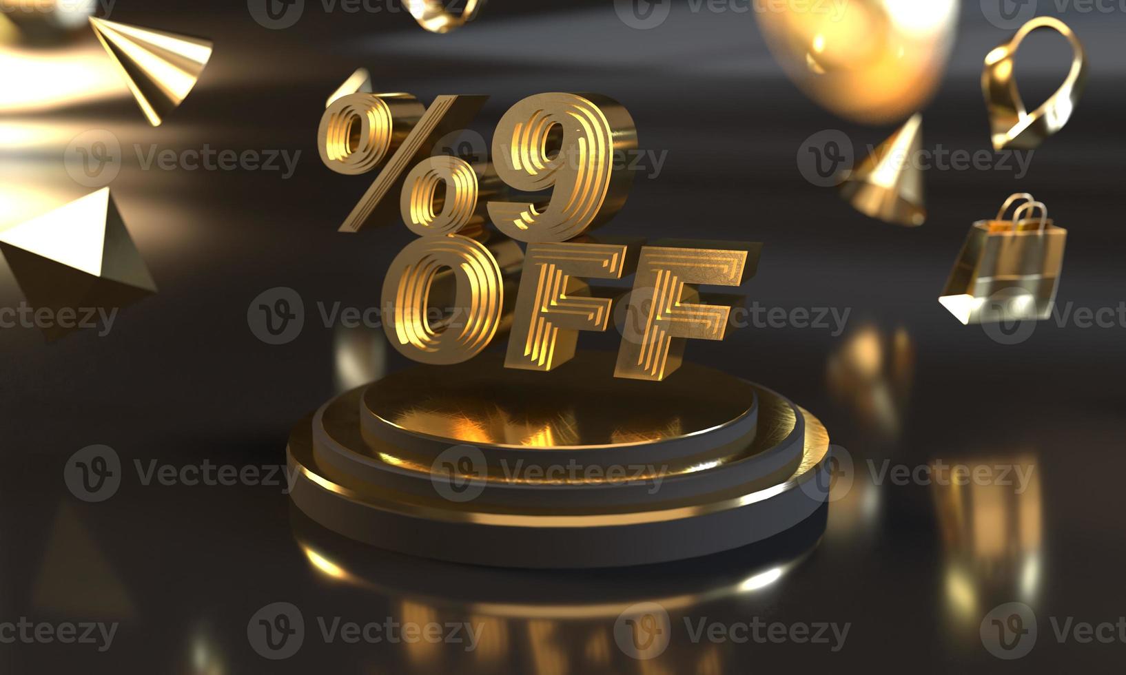 Percent 9 off sale discount banner template design photo