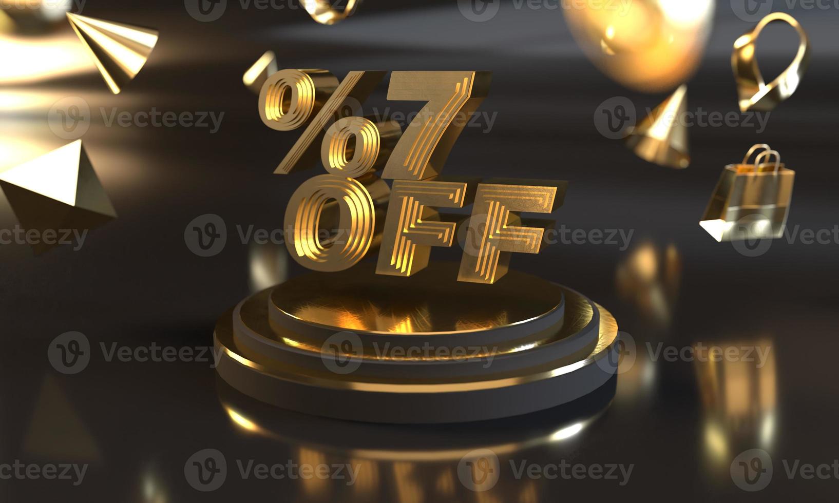 Percent 7 off sale discount banner template design photo