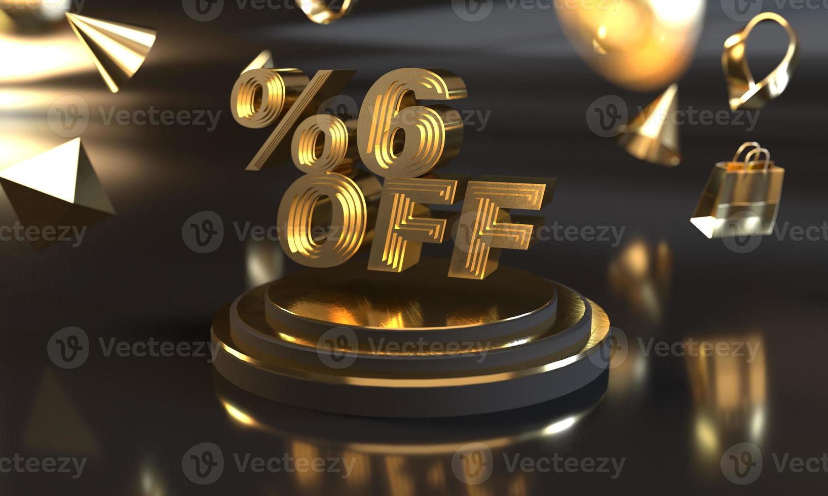 Percent 6 off sale discount banner template design photo