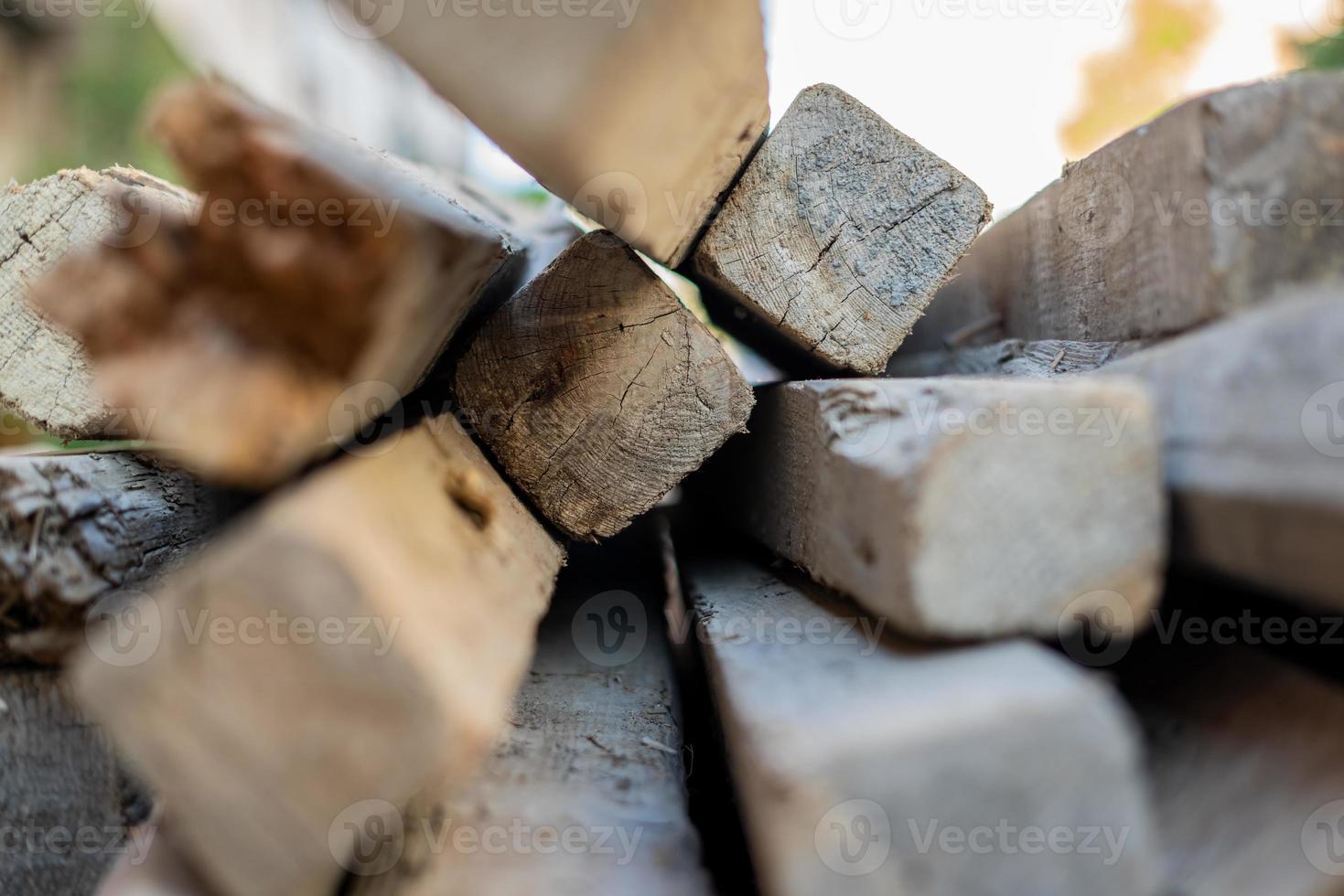 Wooden blocks stacked on top of each other close up detailed photo