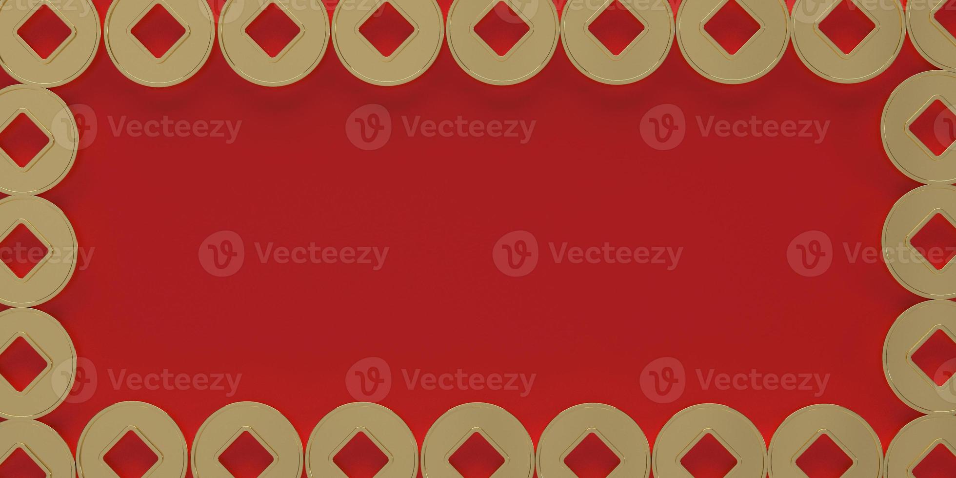 Red abstract pattern element square texture background wallpaper empty copy space decoration ornament happy chinese new year rabbit tiger zodiac horoscope character celebration festival.3d render photo