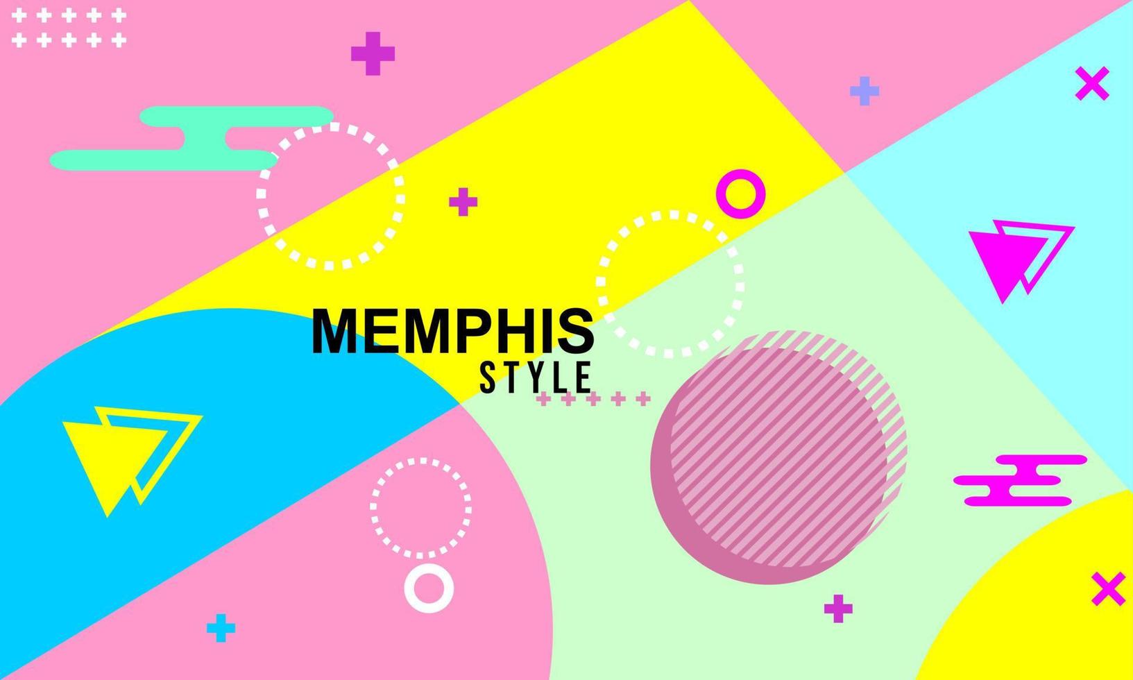 abstract geometric background in memphis style and cheerful colors. suitable for design banners, posters and advertisements vector