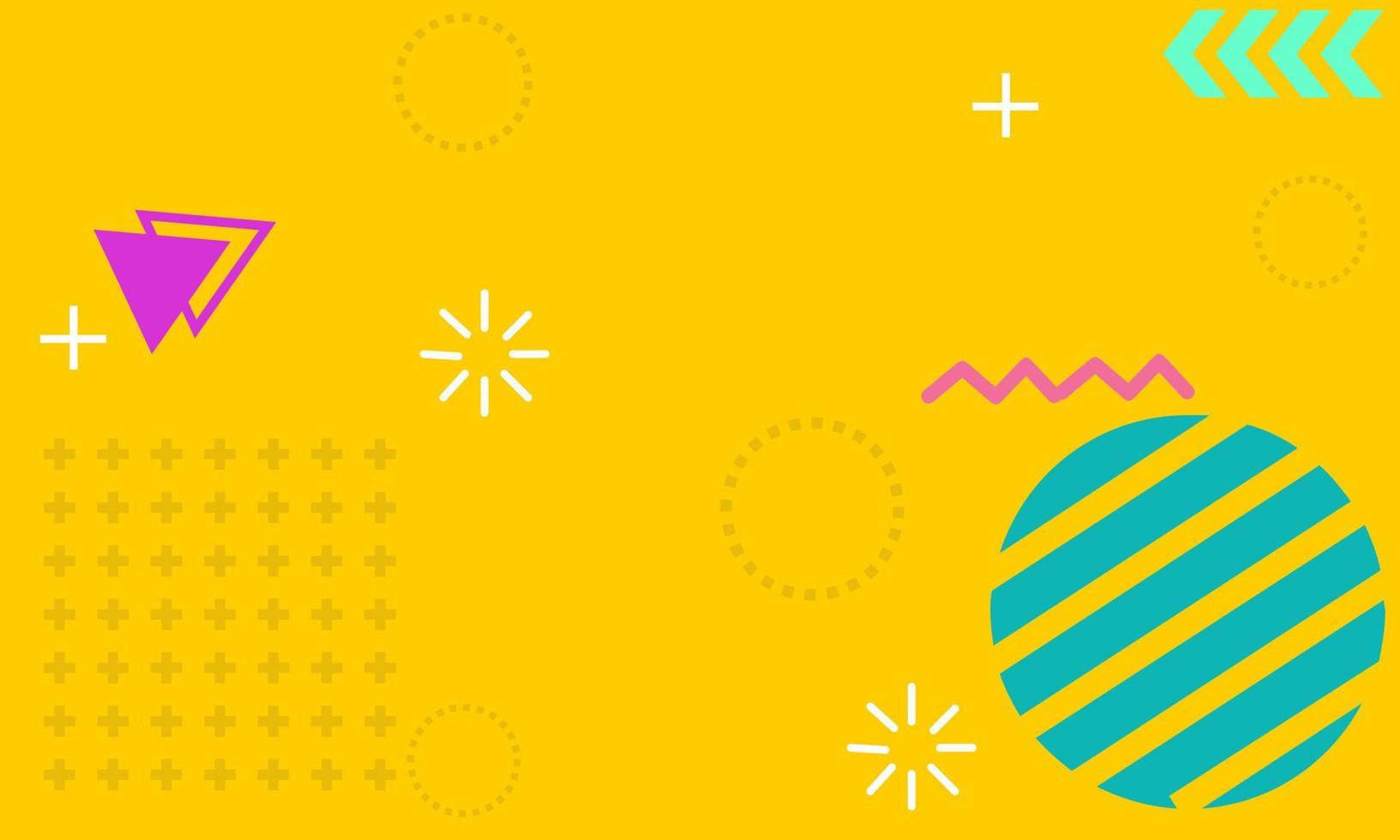 Memphis style geometric simple yellow background. used for summer banner design vector