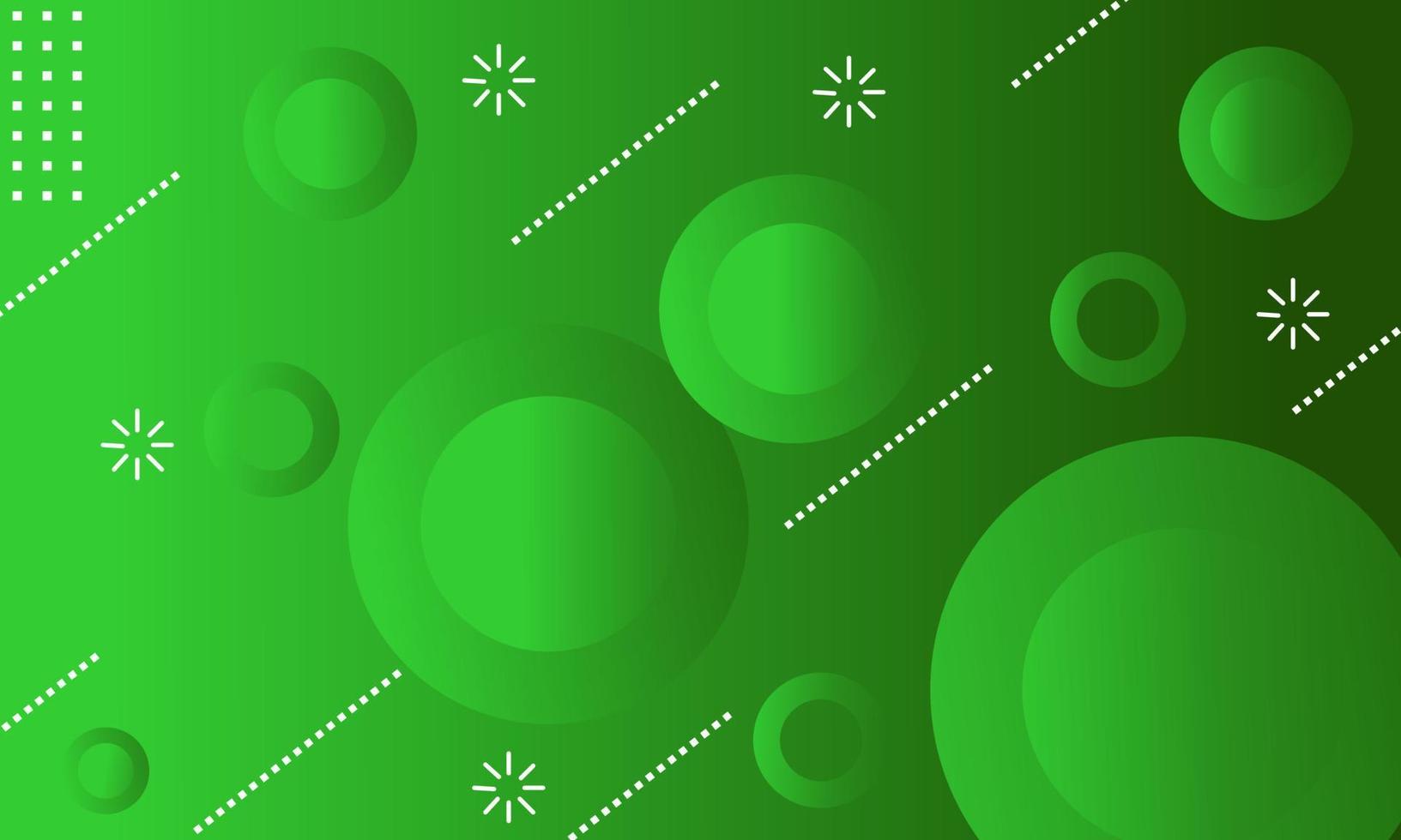 Abstract geometry with green gradient background and circle ornament. used for technology website design and nature poster vector