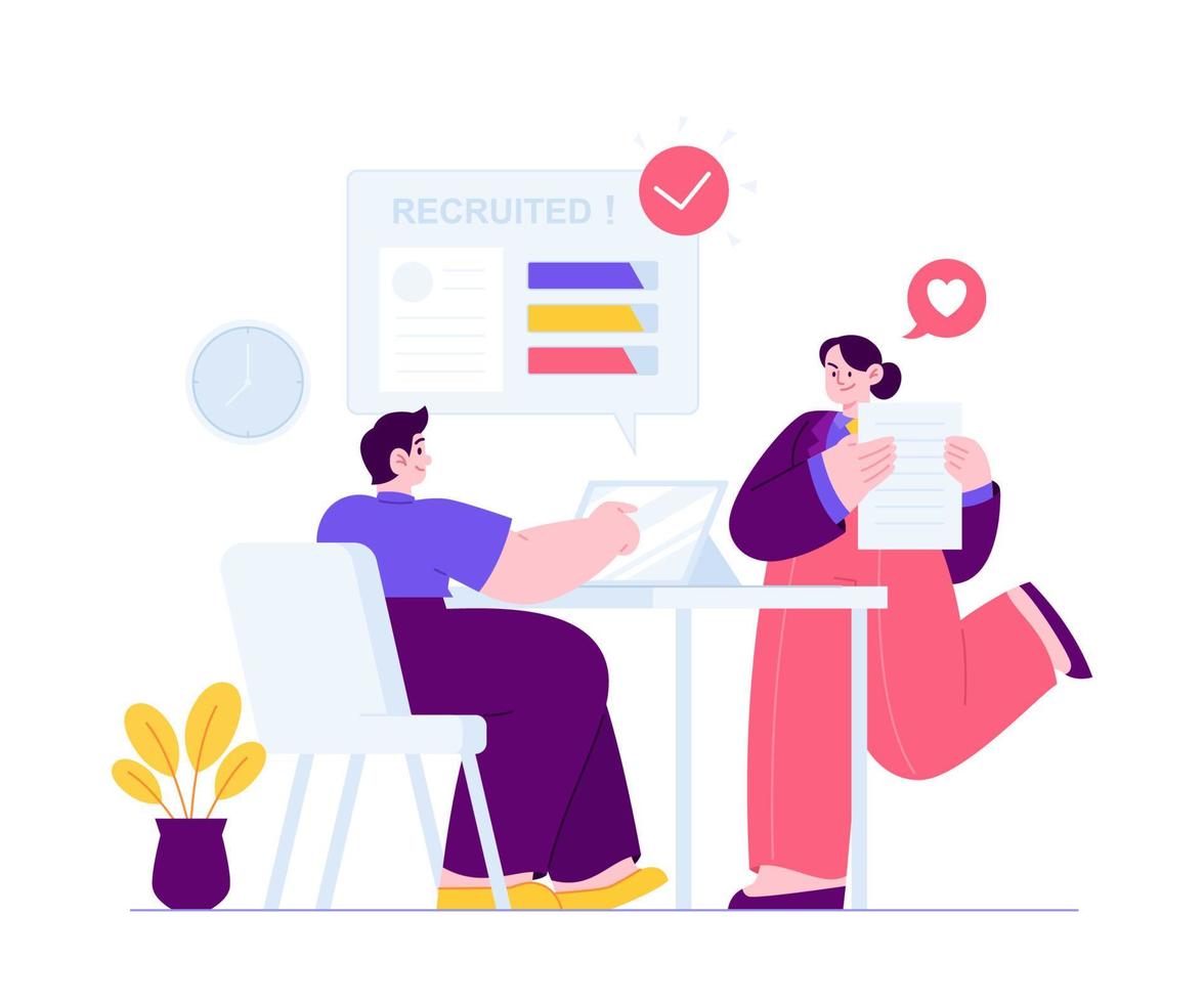 Recruitment concept vector Illustration idea for landing page template, member selection, professional hiring with specific skills for job, business planning. Hand drawn Flat Styles