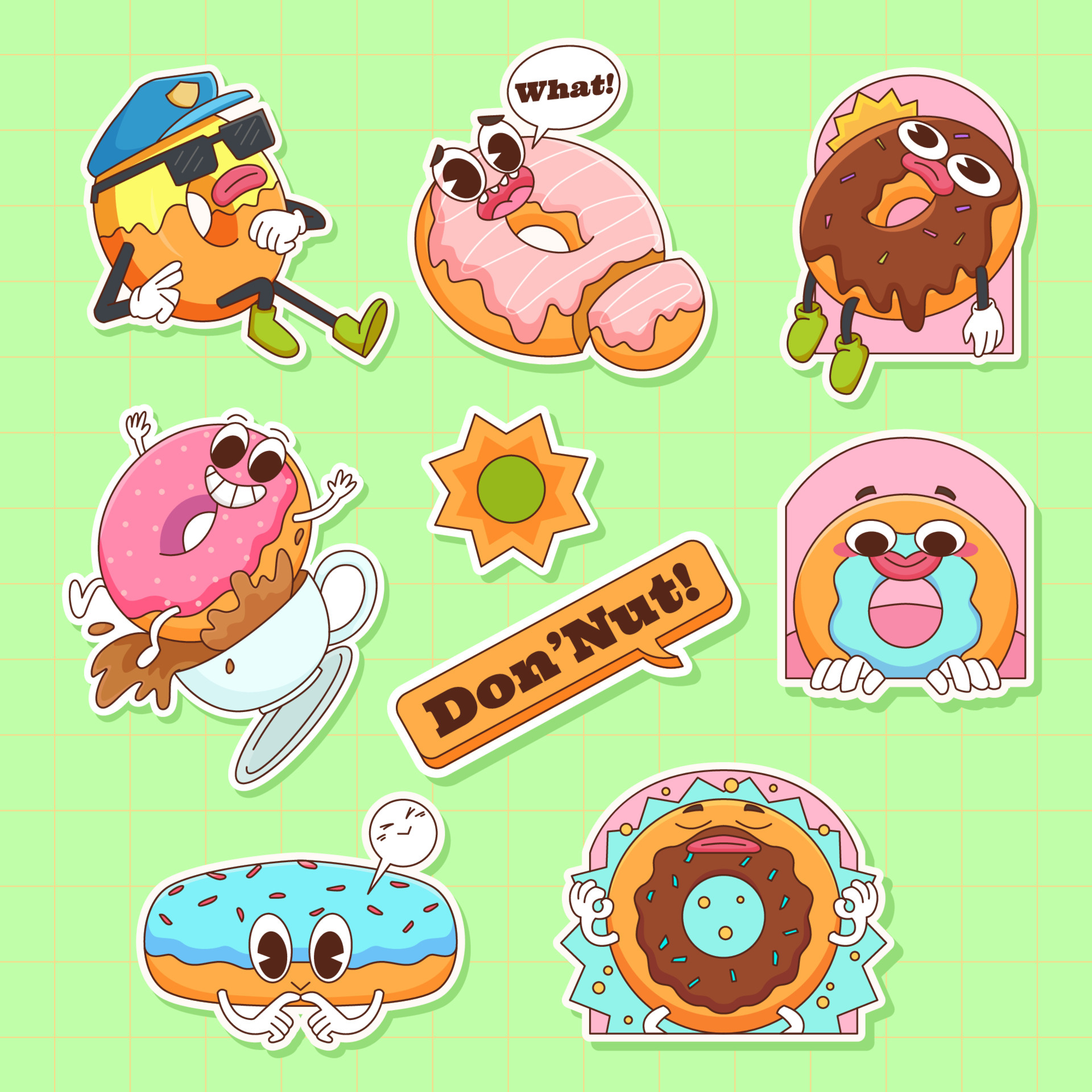 Cartoon Stickers Or Patches Set With 90s Style Design Elements Stock  Illustration - Download Image Now - iStock