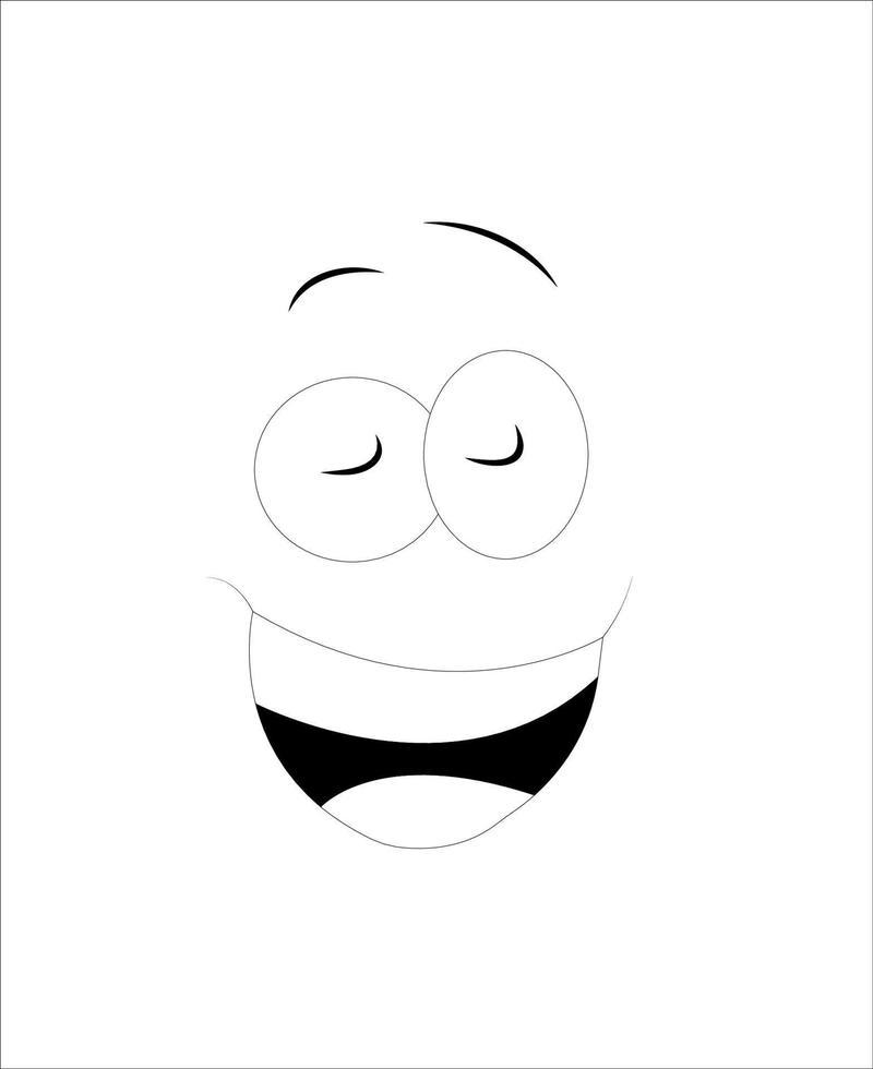 A Beautiful funny Face cartoon coloring book pages vector