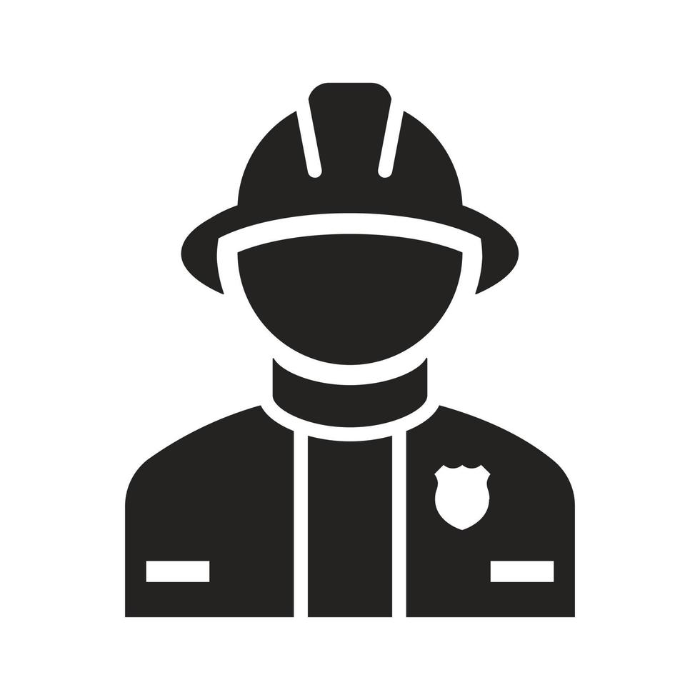 ilustración de icono sólido de carácter de trabajo. oficinistas, maestros, jueces, policías, artistas, empleados. vector